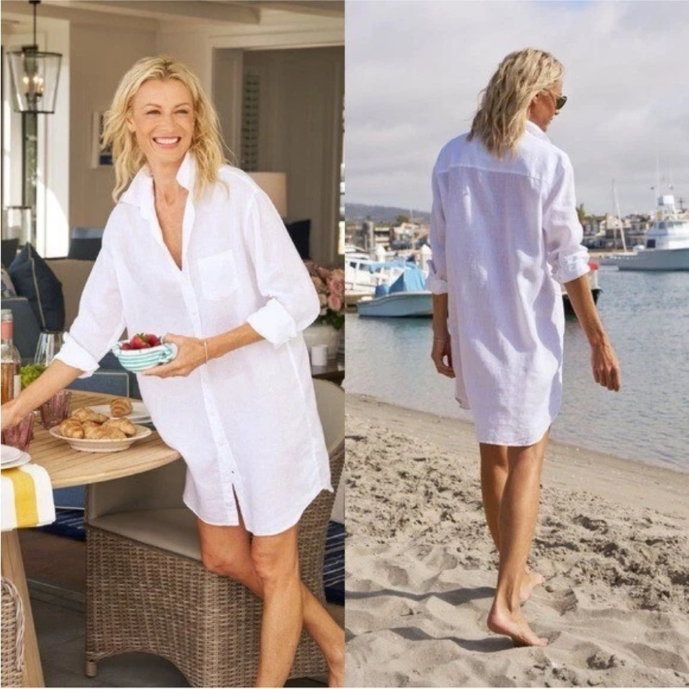 Frank & Eileen Mary Classic Linen Shirtdress Size Large